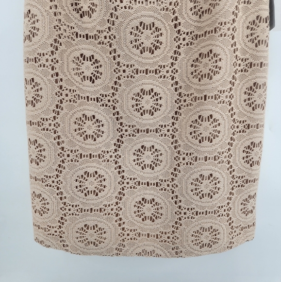 Adrianna Papell Crochet Lace Shift Dress Sand Beige Size‎ 16 New - Picture 5 of 11